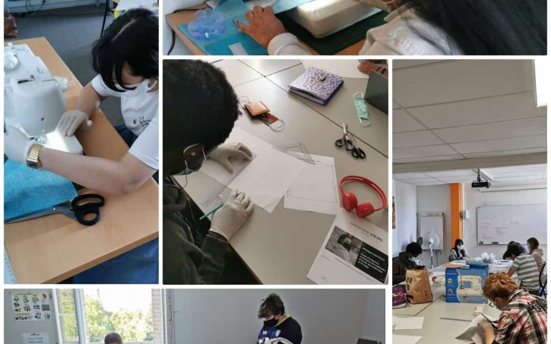 Des ateliers “confection de masque” proposés aux stagiaires de l’E2C Allier