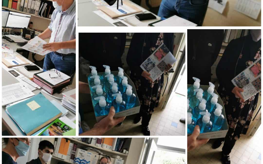 IFI 03 et l’E2C mettent à profit leurs savoirs : des masques contre du gel.